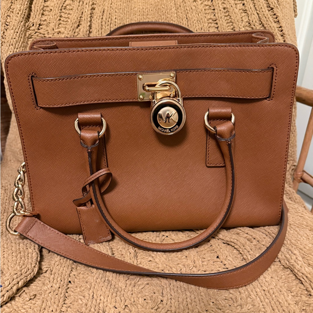 Michael Kors Hamilton Brown Leather Bag